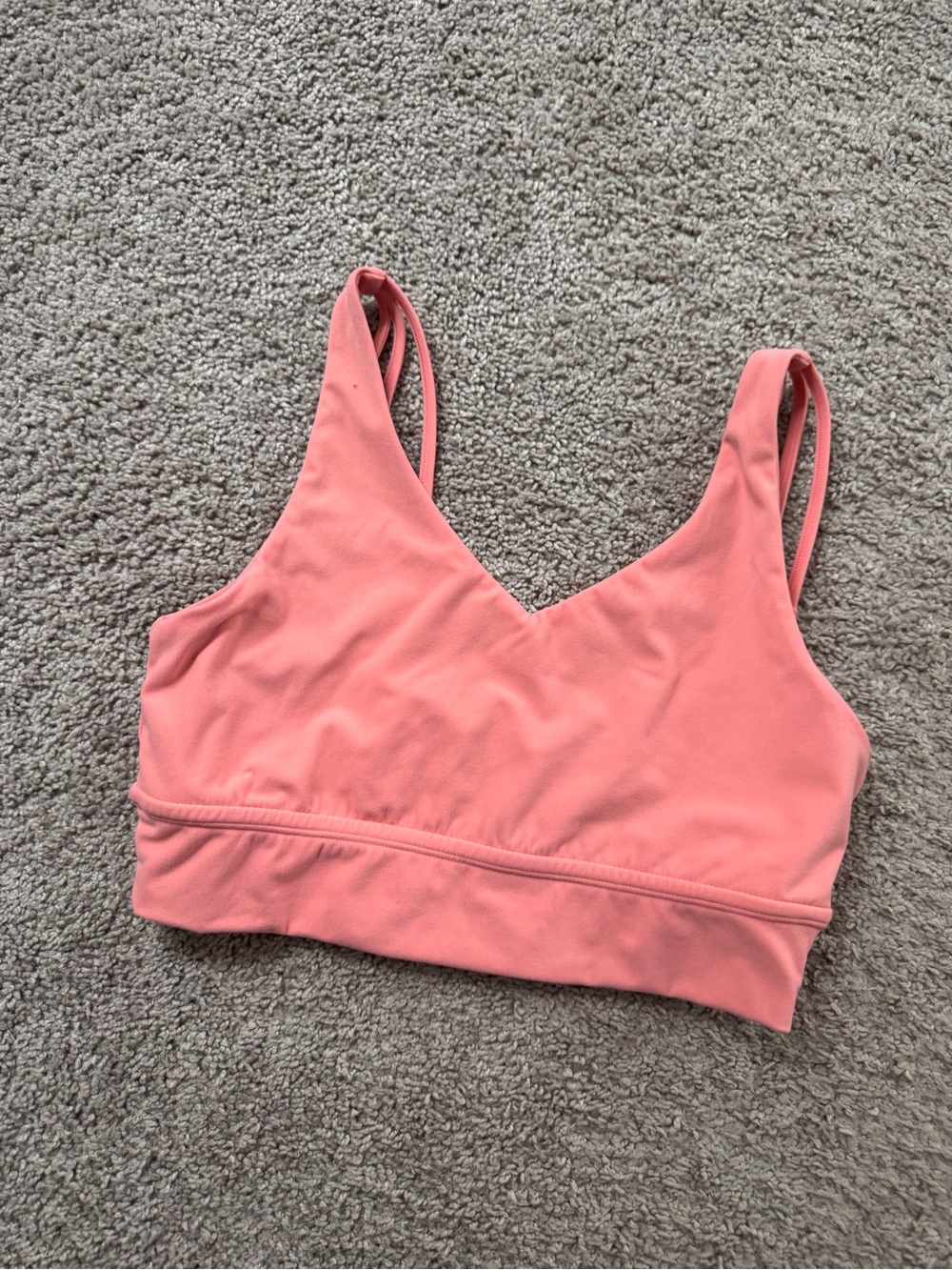 BuffBunny Coral Pink V-Neck Sports Bra